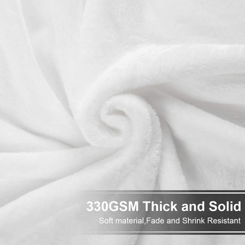 EASELAND EASEALND Soft King Size Blanket All Season Winter Warm Microplush Lightweight Thermal Fleece Blankets for Couch Bed Sofa,90x108 Inches,White - Image 4